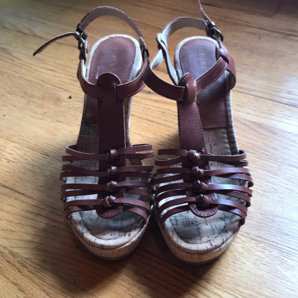 Open toed, cork wedges